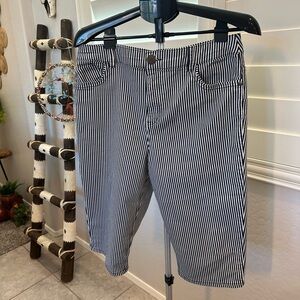 Christopher & Banks Black and White Striped Womens Shorts